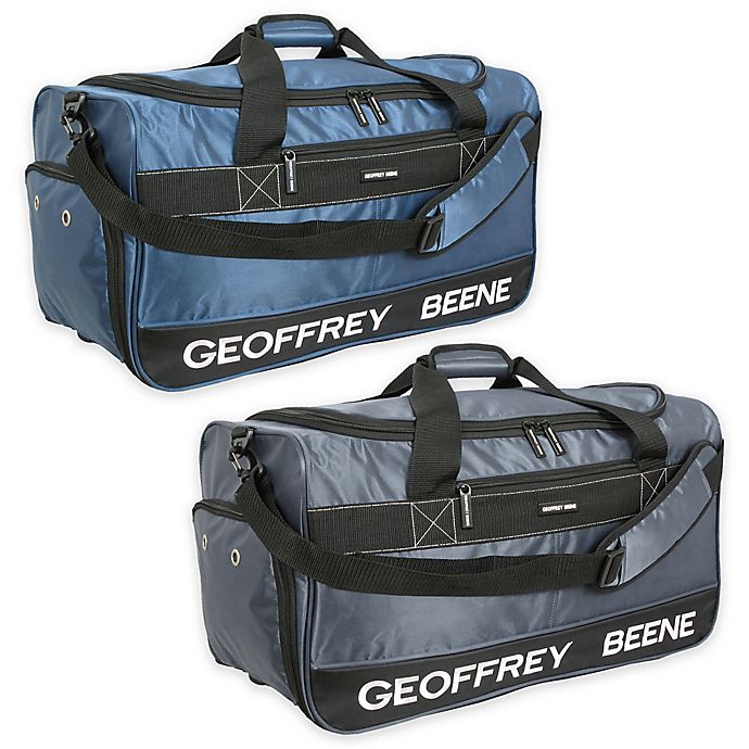 Geoffrey Beene Embroidered Duffle Bag in Blue | Bed Bath & Beyond