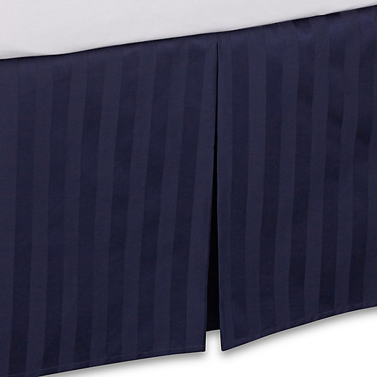 Alternate image 1 for Wamsutta® 500-Thread-Count PimaCott® Damask Full Bed Skirt in Navy