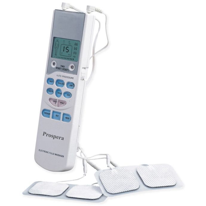 Prospera TENS Electronic Pulse Massager in White Bed Bath and Beyond
