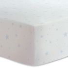 Alternate image 0 for Cotton Flannel Fitted Bassinet Sheet Blue Scribble Stars