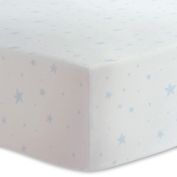 Cotton Flannel Fitted Bassinet Sheet Blue Scribble Stars
