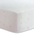 Alternate image 0 for Cotton Flannel Fitted Bassinet Sheet Pink Scribble Stars