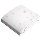 Alternate image 1 for Cotton Flannel Fitted Bassinet Sheet Pink Scribble Stars