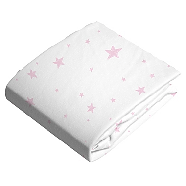 Cotton Flannel Fitted Bassinet Sheet Pink Scribble Stars. View a larger version of this product image.