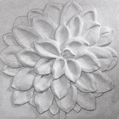 Arthouse 3D Glitter Dahlia 24-Inch Square Canvas Wall Art