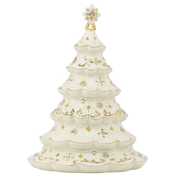 lenox 867360 treasured traditions ivory lighted tree figurine