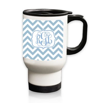 Carved Solutions Chevron Travel Mug in Blue