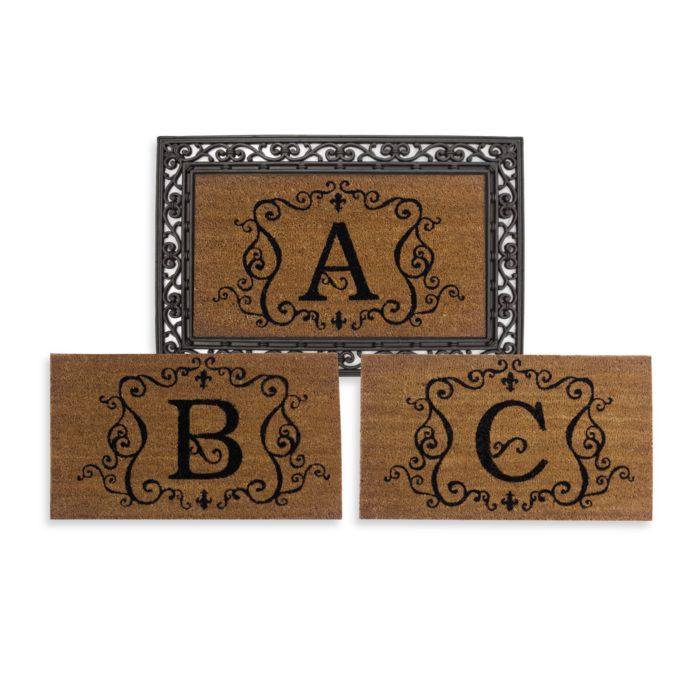 Rubber Door Mat Frame And Monogram Inserts Bed Bath And Beyond