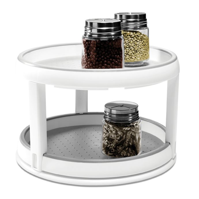 madesmart® Classic 10Inch Twin Turntable in White/Grey Bed Bath and