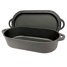 Bayou Classic® Nonstick 6 qt. Cast Iron Oval Fryer with Reversible Griddle Lid