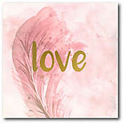 Courtside Market Feathered &quot;Love&quot; 16-Inch Square Canvas Wall Art