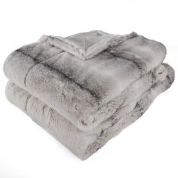 Berkshire Blanket Audrey Faux Fur Throw Blanket in Grey