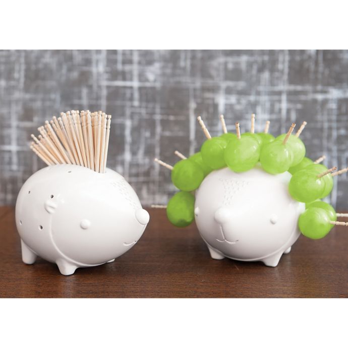 Talisman Designs Porcupine Ceramic Toothpick Holder In White Bed Bath Beyond