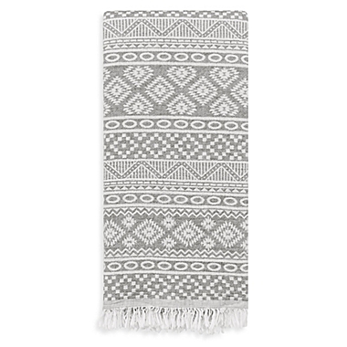 Linum Home Textiles Sea Breeze Pestemal Beach Towel in Grey. View a larger version of this product image.
