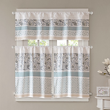 Madison Park Dawn 24-Inch Kitchen Window Curtain Tier Pair in Blue. View a larger version of this product image.