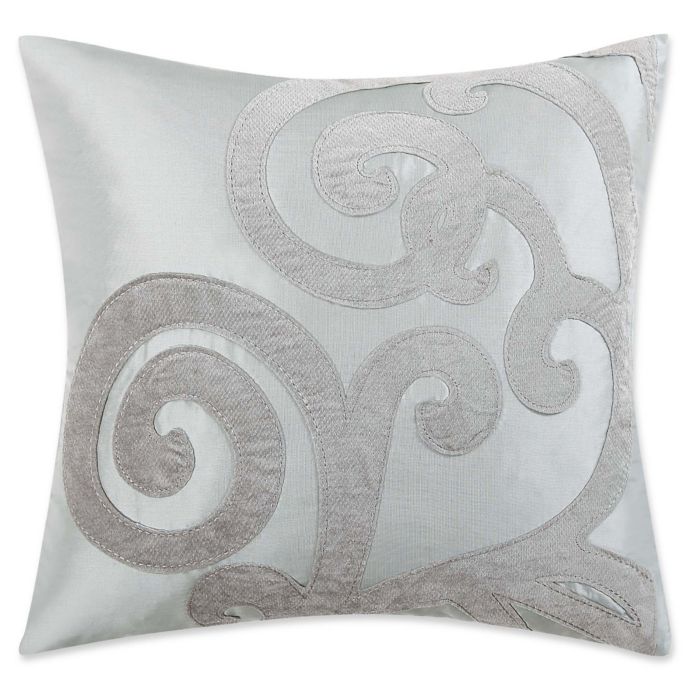 Charisma Home Legacy Large Square Throw Pillow in Blue/Cream | Bed Bath ...