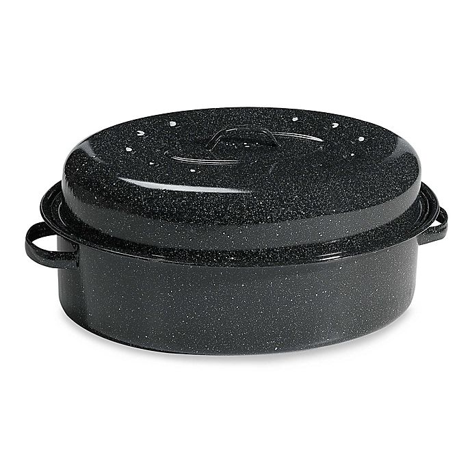 turkey roasting pan with rack and lid