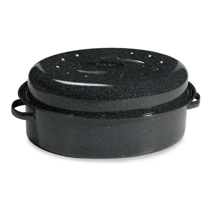 turkey roasting pan with rack and lid
