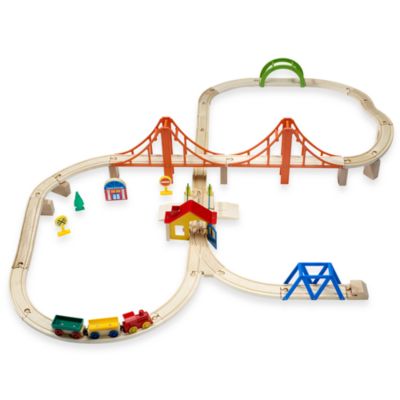 first learning wooden train set 60 pieces