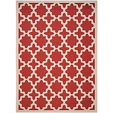 Safavieh Courtyard 8-Foot x 11-Foot Alani Indoor/Outdoor Rug in Red/Bone. View a larger version of this product image.