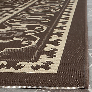 Safavieh Courtyard 2-Foot 7-Inch x 5-Foot Hattie Indoor/Outdoor Rug in Chocolate/Cream. View a larger version of this product image.