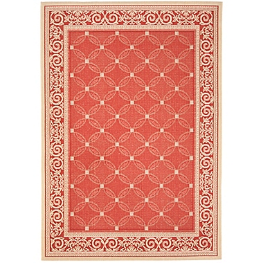 Safavieh Courtyard 8-Foot x 11-Foot Aria Indoor/Outdoor Rug in Red/Natural. View a larger version of this product image.