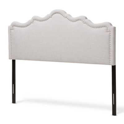 Baxton Studio Nadeen King Upholstered Headboard in Greyish Beige