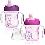 Chicco® NaturalFit® 2-Pack Semi-soft Spout 7 oz. Trainer Cup in Pink/Purple