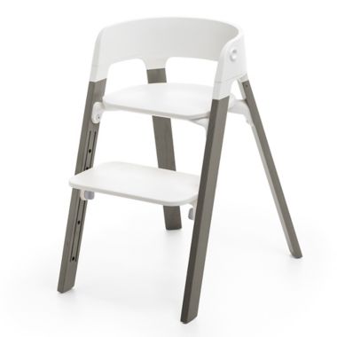 Stokke&reg; Steps&trade; Chair with Grey Legs and White Seat. View a larger version of this product image.