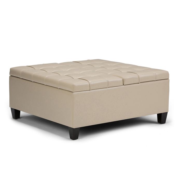 Simpli Home Harrison Upholstered Coffee Table Ottoman Bed Bath Beyond