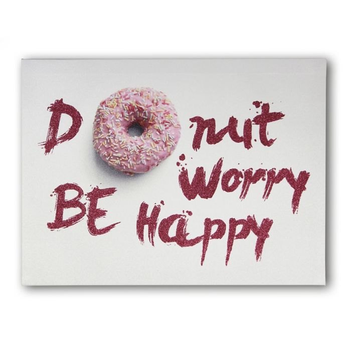 Imagine Fun Girls Life Doughnut Worry Be Happy Canvas Wall Art Bed Bath Beyond