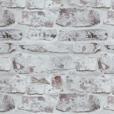 V.I.P Whitewashed Brick Wallpaper in White