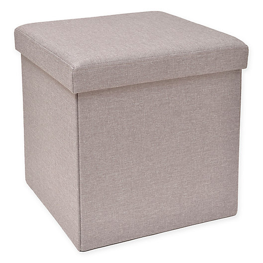 Alternate image 1 for Folding Storage Ottoman with Tray