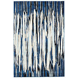 Weave & Wander Carini Abstract Ombre 2'2 x 4'  Accent Rug in Blue/Black/Ivory