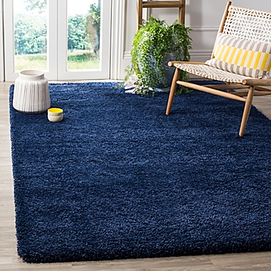 Safavieh Milan Shag 3&#39; x 5&#39; Sienna Area Rug in Navy. View a larger version of this product image.