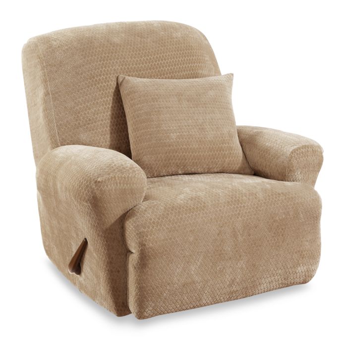 Sure Fit® Stretch Royal Diamond Recliner Slipcover Bed Bath and