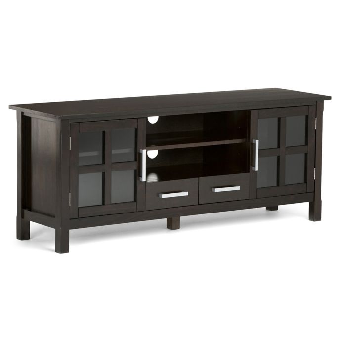 Simpli Home Kitchener 60 Inch Tv Stand In Dark Walnut Brown Bed