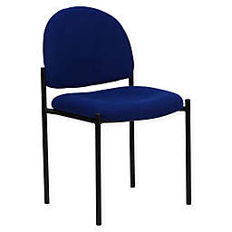 Flash Furniture Contoured Upholstered Stacking Chair in Navy