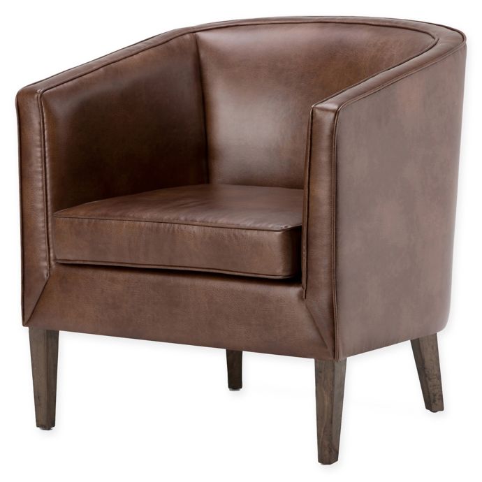 Mitchum Bonded Leather Tub Chair in Brown Bed Bath & Beyond
