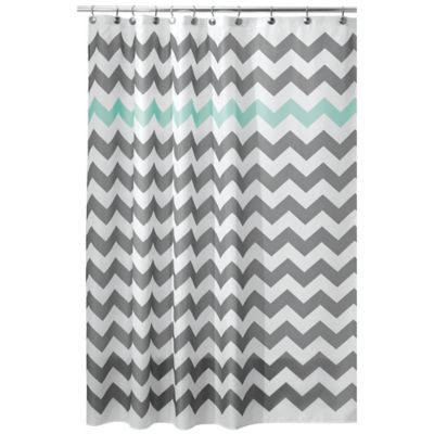 aqua chevron shower curtain