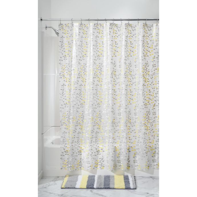 iDesign® Vine PEVA Shower Curtain in Grey Bed Bath and Beyond Canada
