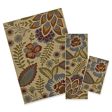 Mohawk Home&reg; Crewel Floral Spice 3-Piece Multicolor Rug Set. View a larger version of this product image.