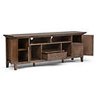 Alternate image 1 for Simpli Home Redmond Solid Wood 72 inch TV Media Stand in Rustic Natural Aged Brown