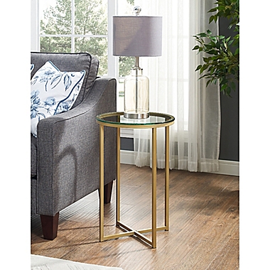 Forest Gate&trade; Modern Glam 16-Inch Round Side Table in Gold. View a larger version of this product image.