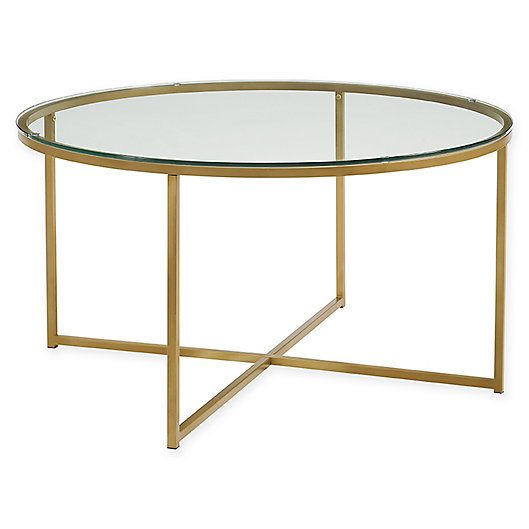 Alternate image 1 for Forest Gate™ Connie 36-Inch Round Coffee Table in Gold/Clear Glass