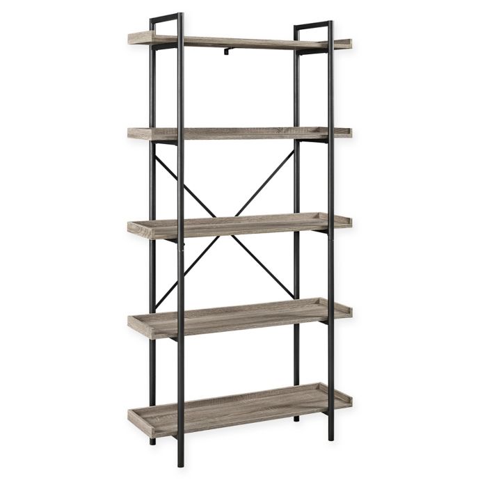 Forest Gate 68 Industrial Modern Metal Wood Pipe Bookshelf Bed