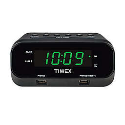 Timex&reg; RediSet Dual Alarm Clock with Dual USB Charging Ports