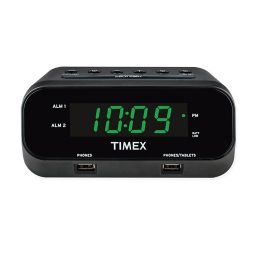 Timex® RediSet Dual Alarm Clock with Dual USB Charging Ports
