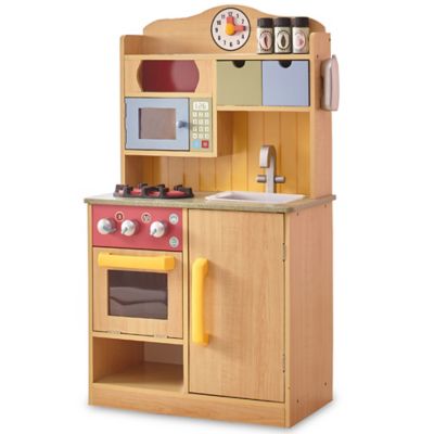 little chef chelsea retro wooden play kitchen set