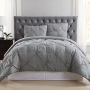 Truly Soft Pleated 2-Piece Twin XL Duvet Cover Set in Grey